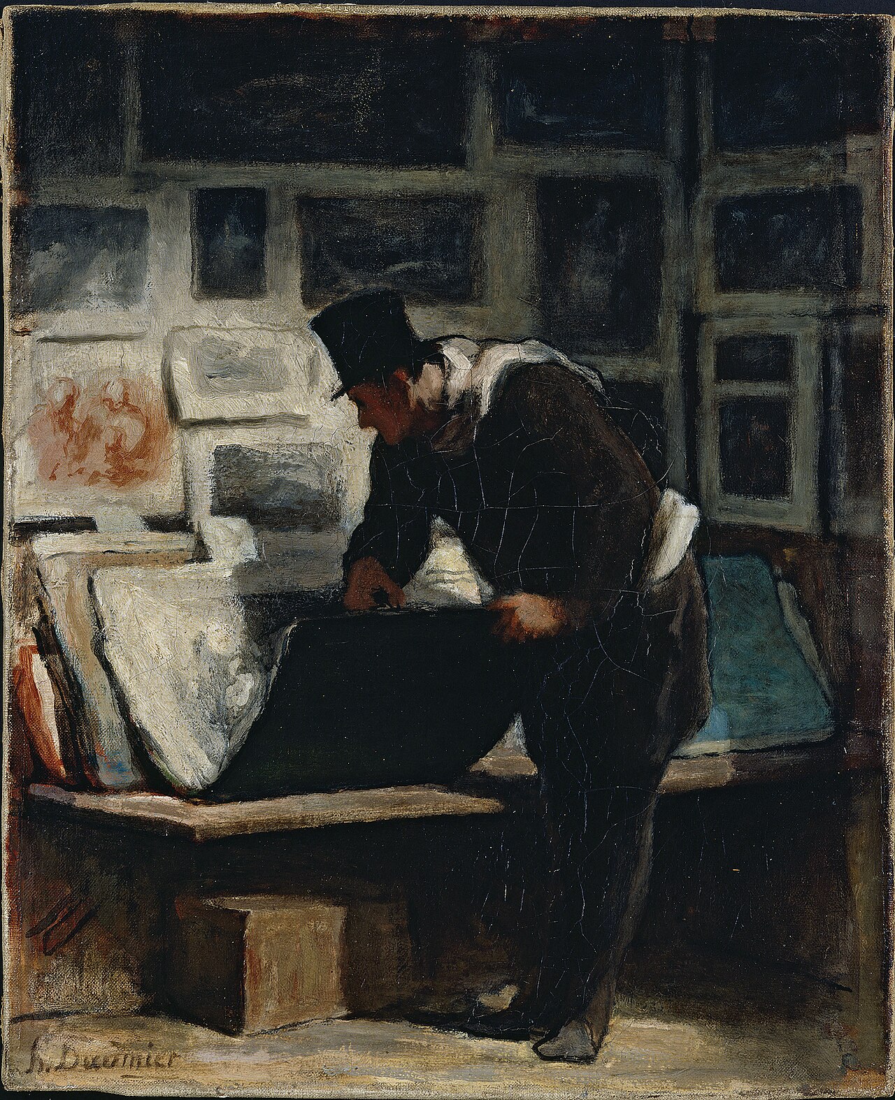 Honoré Daumier, "The Print Collector," canvas, oil, Petit Palais. commons.wikimedia.org