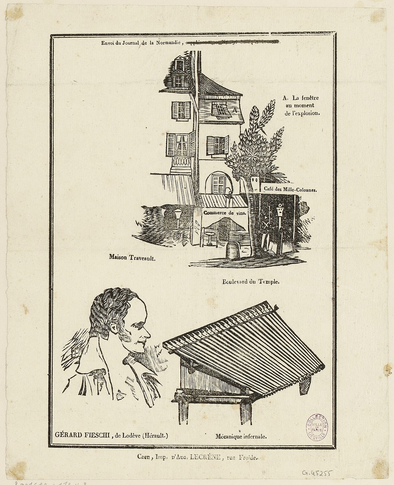 Fieschi's assassination attempt on Louis-Philippe, July 28, 1835. "Infernal Machine". commons.wikimedia.org